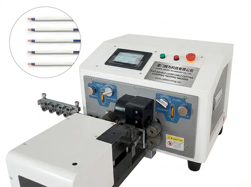 Automatisk flat dobbellags kabelklippe-, strippe- og vridningsmaskin WPM-320