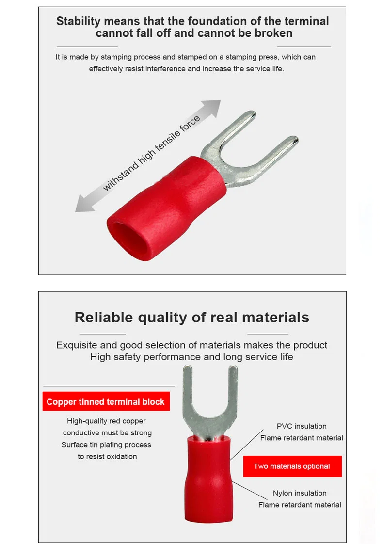 SVN Nylon insulated spade terminals, Continuous spade copper cord end terminal, bolt splice terminal, Spade Terminal, Svn Spade Terminal, Copper Terminal Bolt SVN Nylon insulated spade terminals, Continuous spade copper cord end terminal, bolt splice terminal, Spade Terminal, Svn Spade Terminal, Copper Terminal Bolt