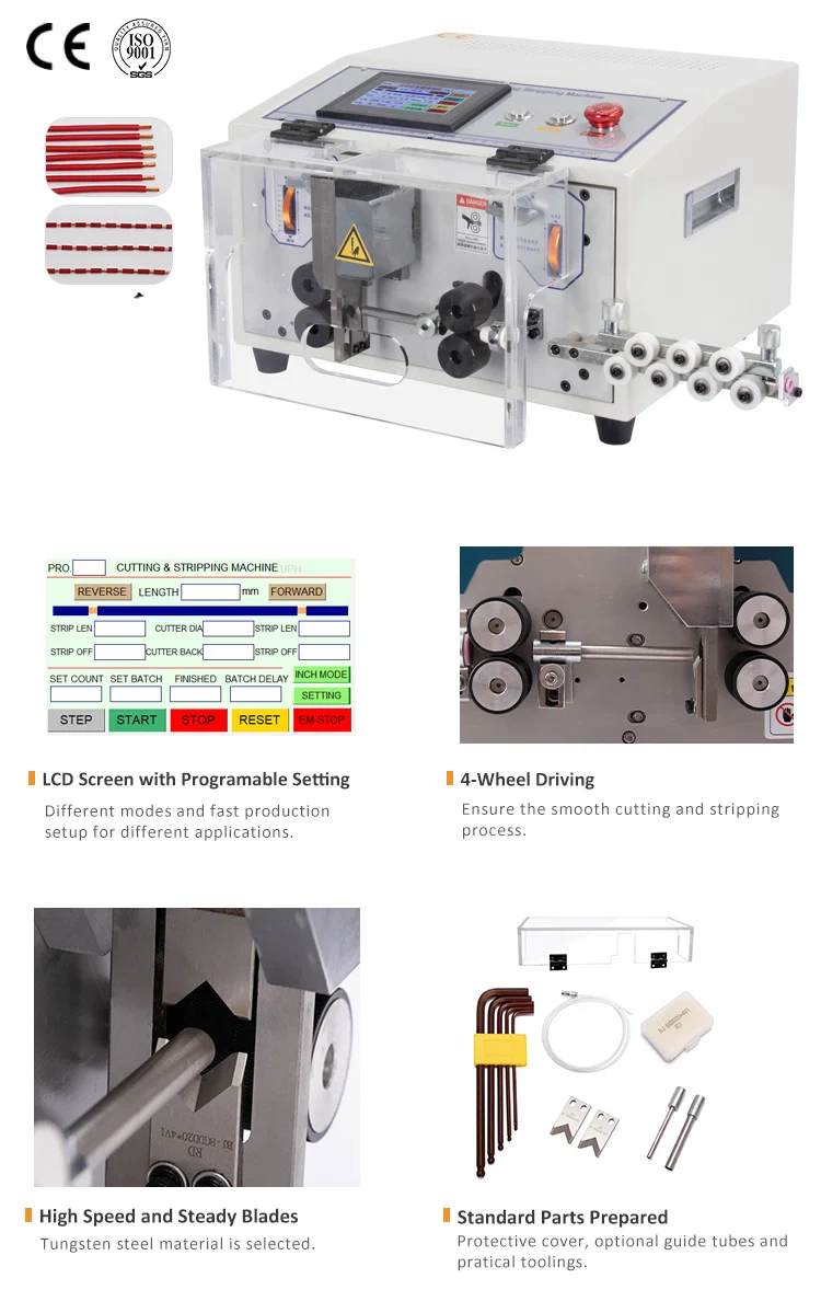  Berøringsskjermkontroll: Wire stripping Cutting Maskin for 0,1-8mm² WPM-JES, wire cutting and stripping machine, automatisk wire wire cutting and stripping machine, wire stripping machine 