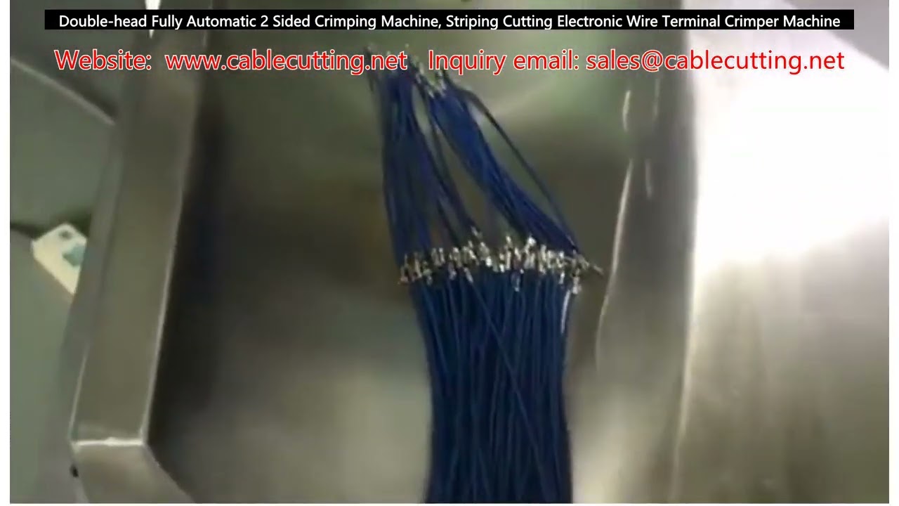 Double head Fully Automatic 2 Sided Crimping Machine, Striping Cutting Electronic Wire Terminal