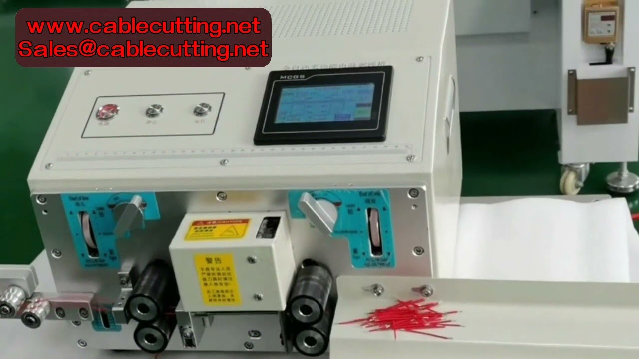 Electric Two Wires Cutting Stripping Machine Fully Automatic Cable Wire Stripper And Cutter Machine